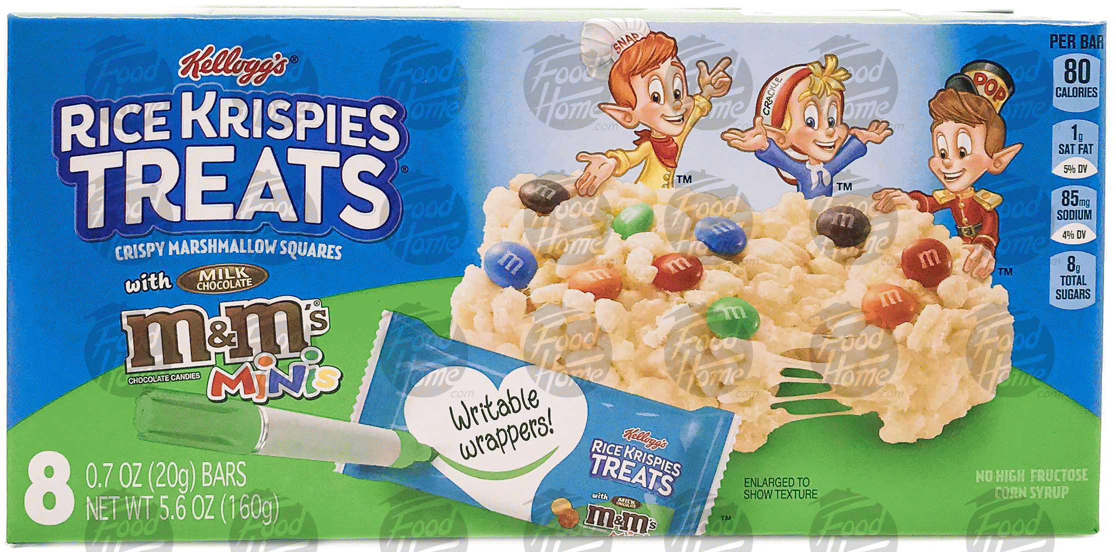 Rice Krispies  cripsy marshmallow squares with milk choclate m&m minis, 8 pk, box Full-Size Picture